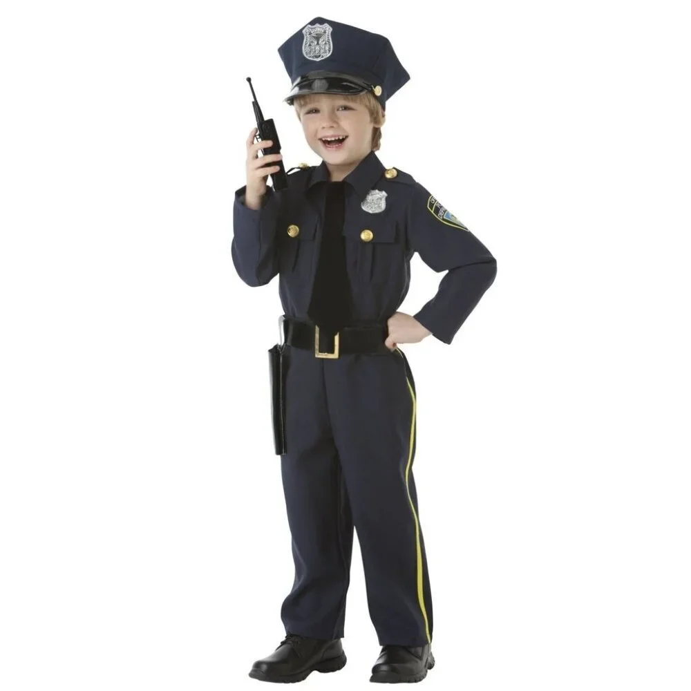 Police Officer Toddler Boys Size 2T Halloween Hero Dress Up Costume in Blue - Picture 1 of 7